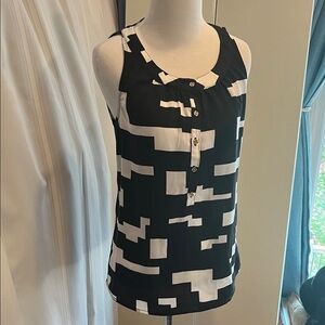 Kenneth Cole Reaction Monochrome Geometric Blouse